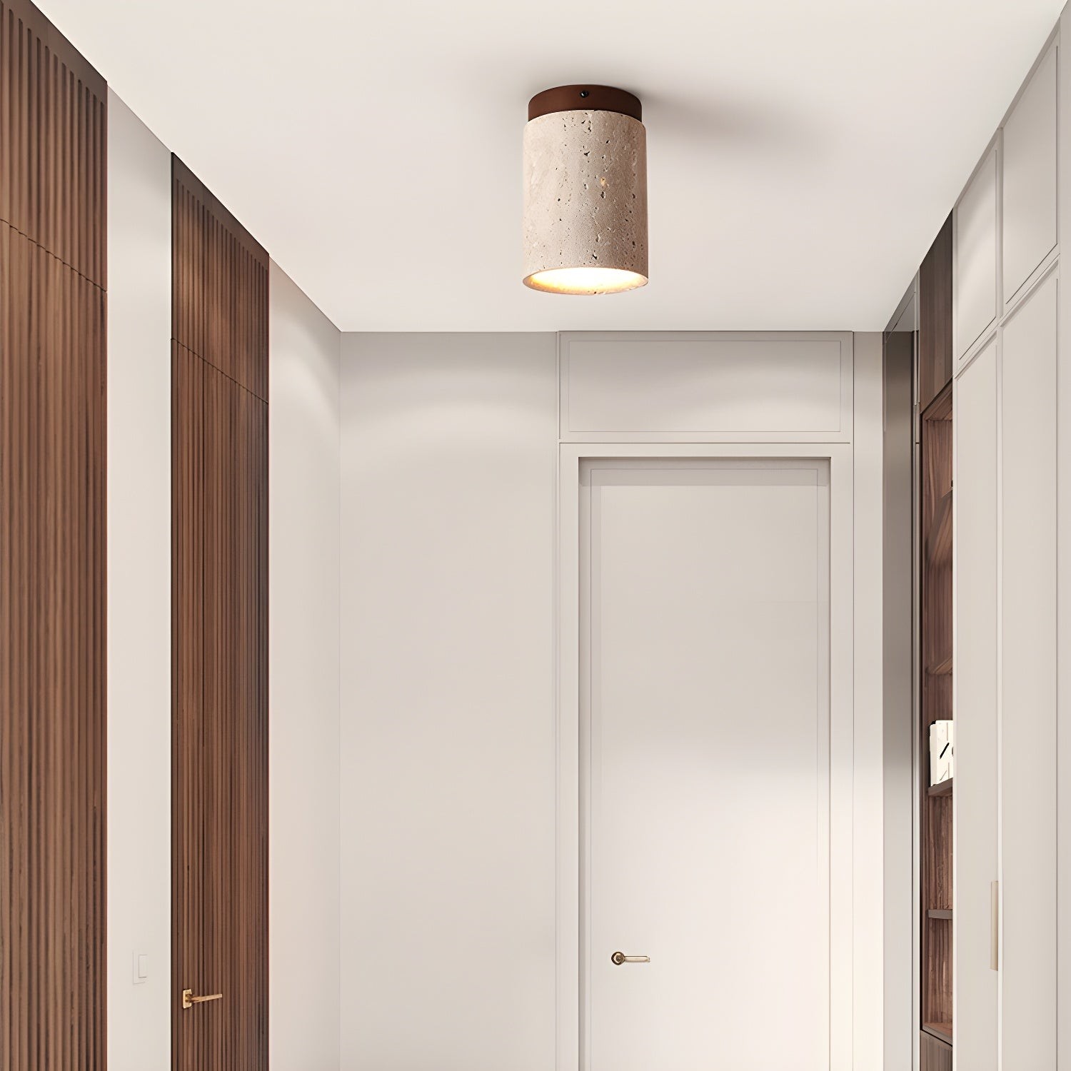 Marble Travertine Column Ceiling Lamp K688