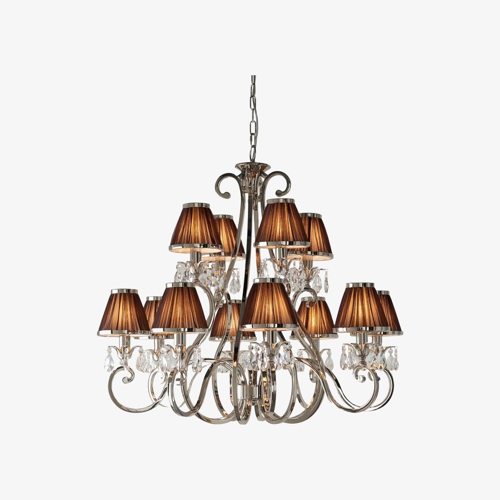 Talonis Multi-light Fabric Chandelier - Elegant Metal Curved Arms for Dining and Living K1900