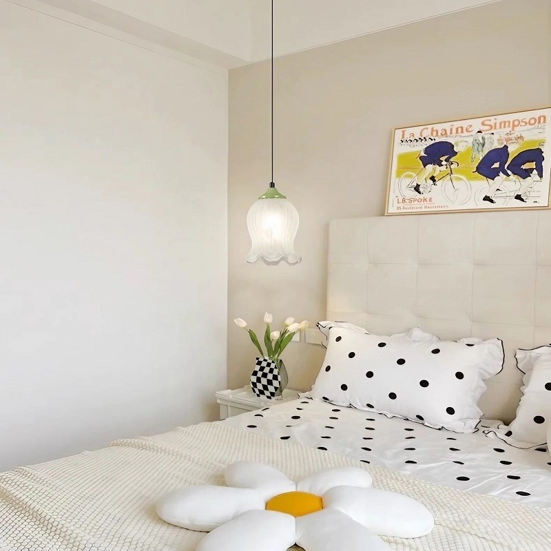 Flower Bud Milk Glass Pendant Light K14