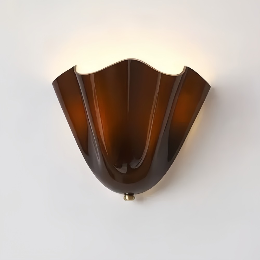 Bellina Retro Fluted Glass Wall Sconce - Mid-century Modern Vera Wall Lamp for Hallway K891