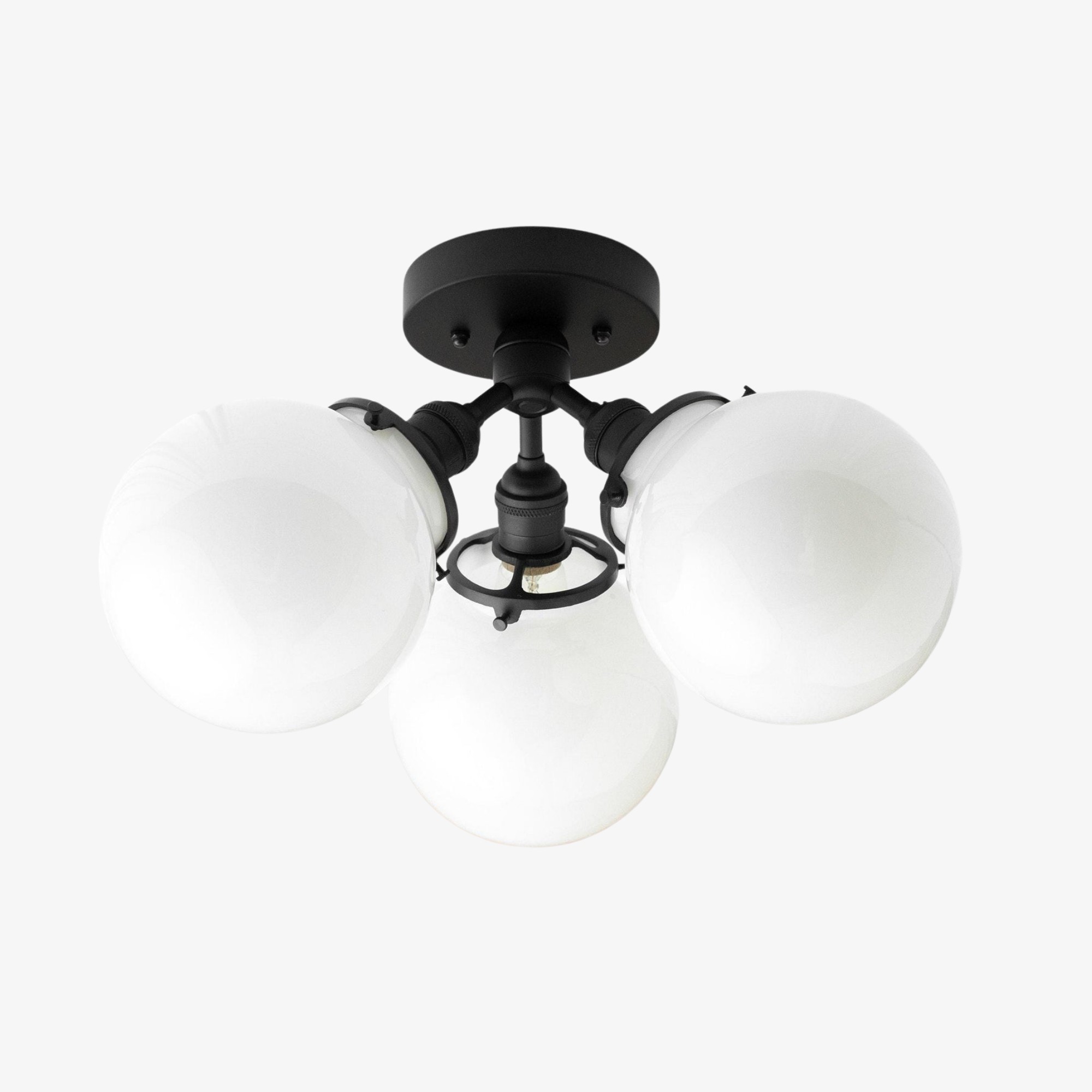 Glorica Glass Globe Light - Mid Century Semi Flush Ceiling Lamp K1517
