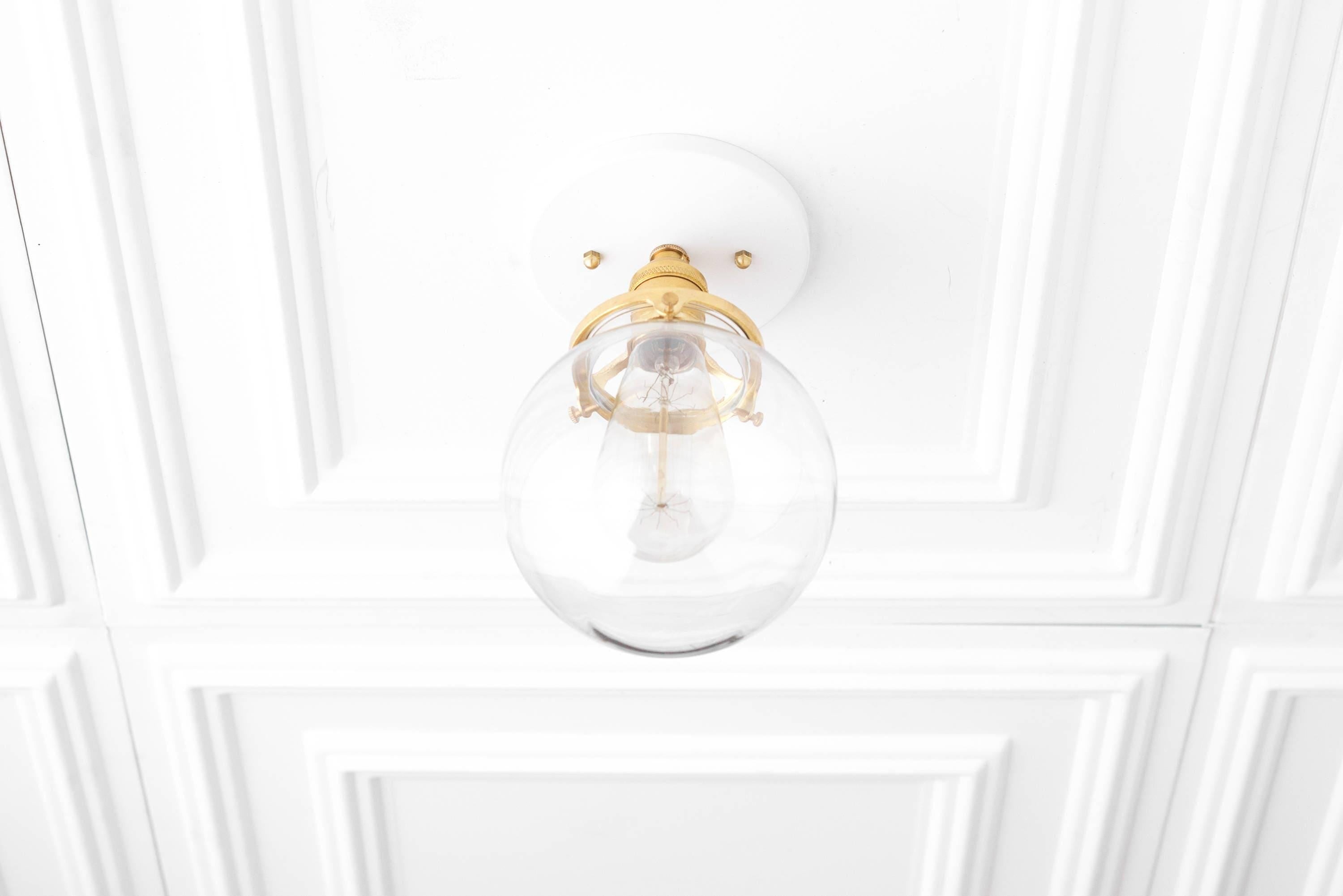 Glorica Glass Retro Globe Ceiling Light - Vintage Industrial Home Lighting K1509