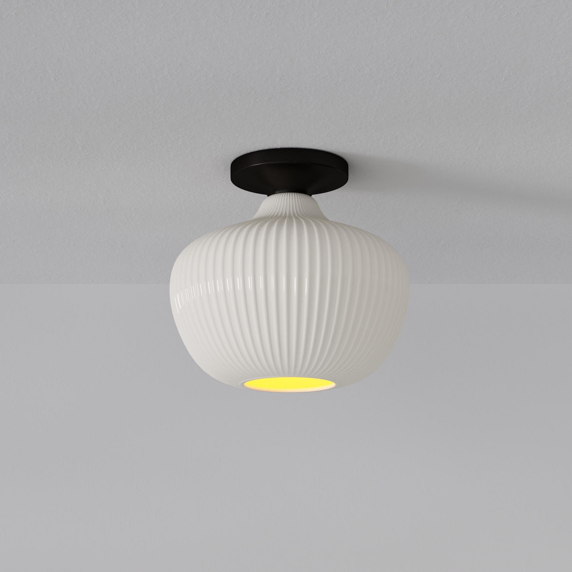 Rivrona Glass Flush Mount Ceiling Light - Modern Champagne Globe Design K1341