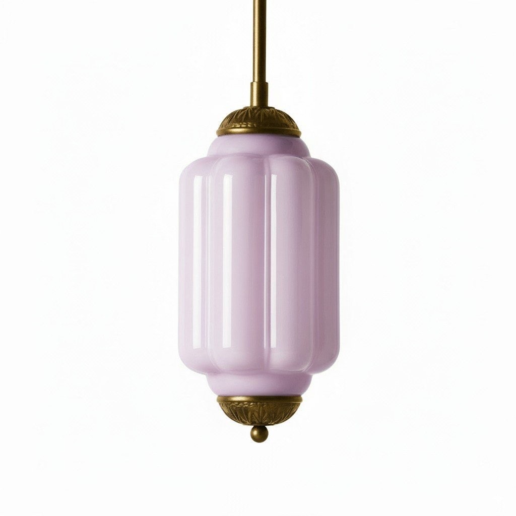 Eloise Classic Glass Pendant Light - Retro Glass and Metal Hanging Lamp for Kitchen Island Cafe K1475