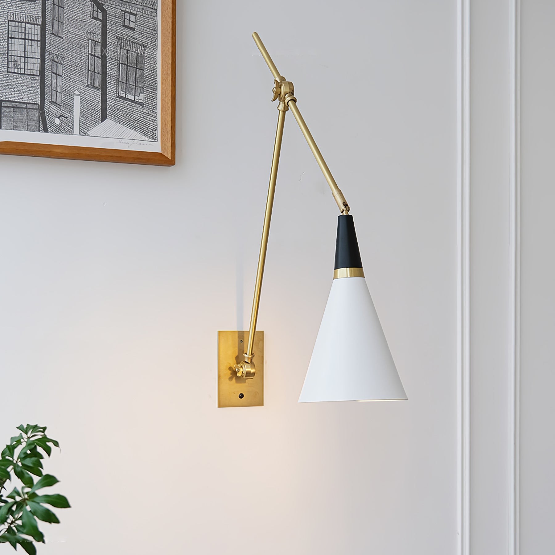 Vintage Metal Adjustable Swing Arm Wall Lamp K850