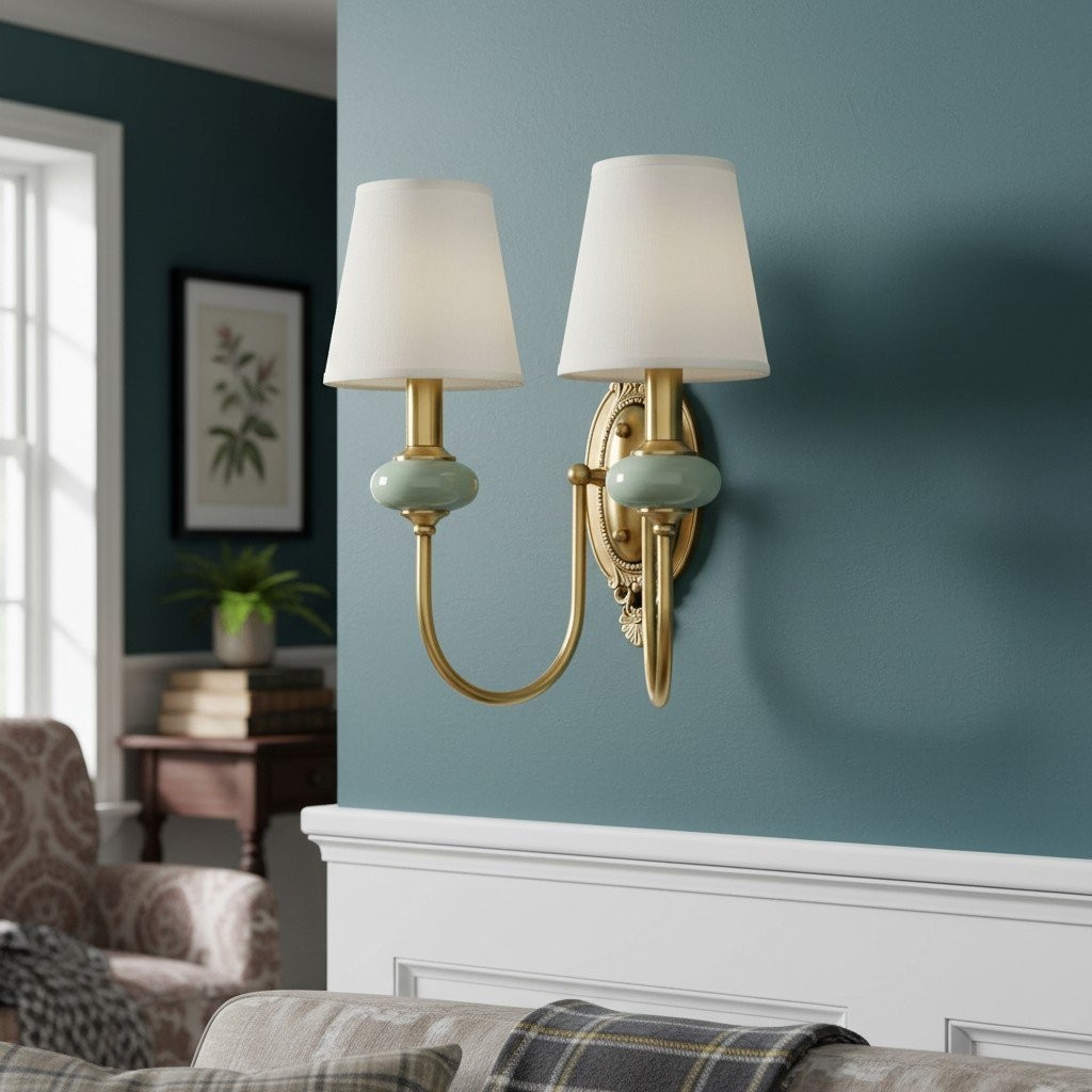 Rowanea Retro Fabric Wall Lamp - Elegant Fixture for Bedroom and Hallway K2214