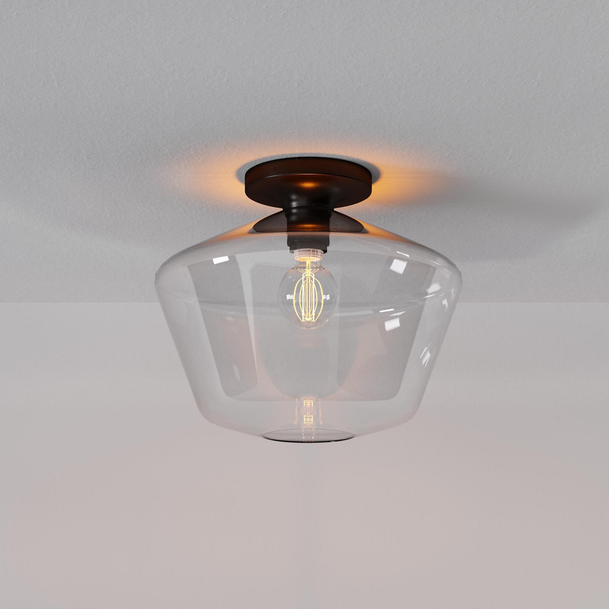 Merin Sleek Glass Ceiling Lamp - Geometric Flushmount Lamp for Dining Room K1223
