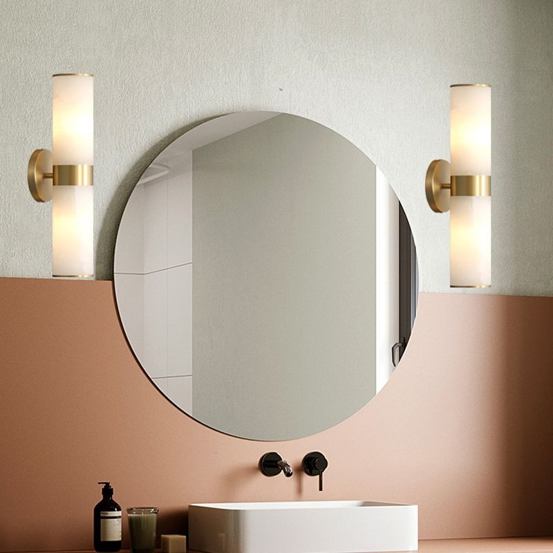 Modern Double Head Metal Brass Stone Vanity Wall Lamp K314