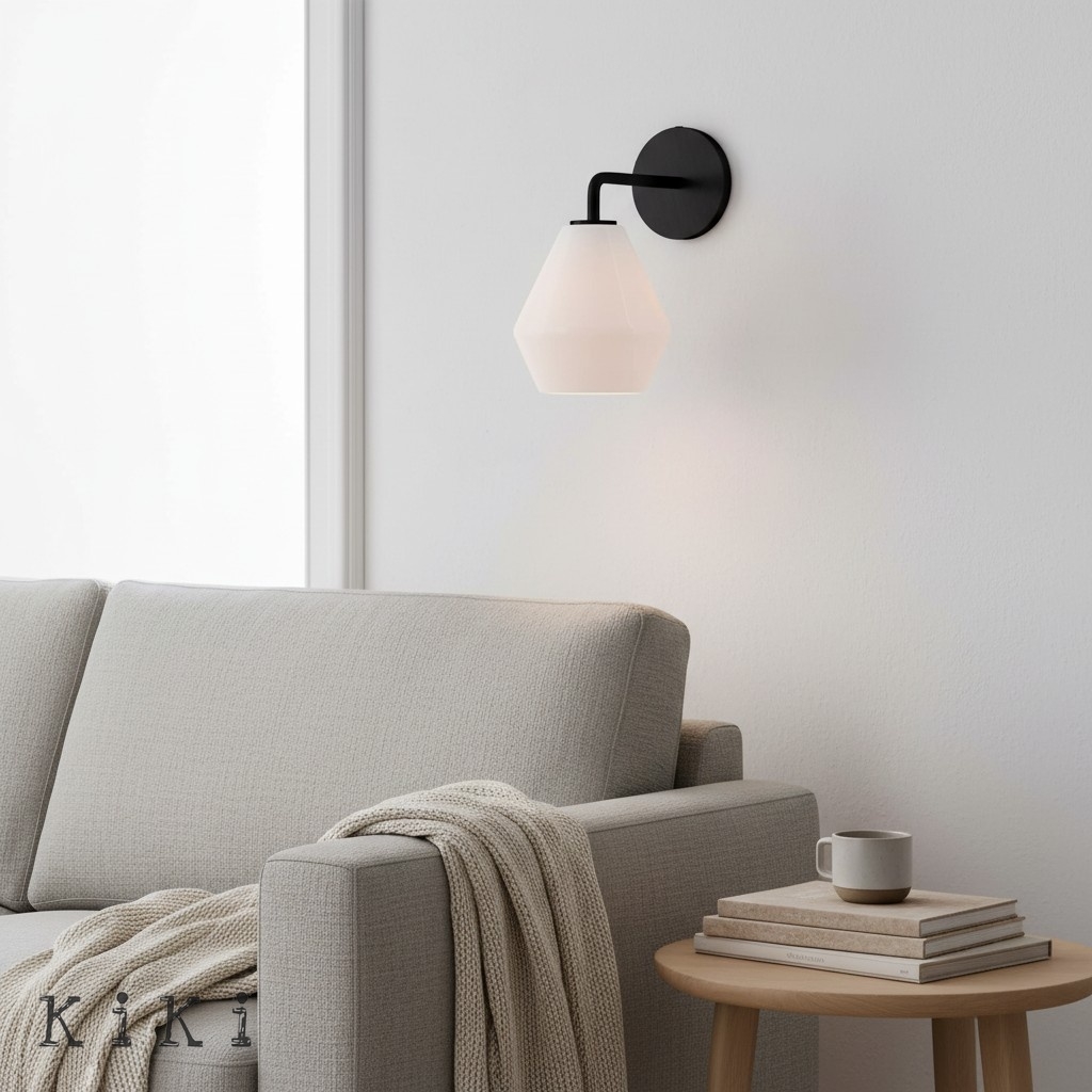 Merin Geometric Glass Wall Sconce - Minimalist Fixture for Bedroom K1402