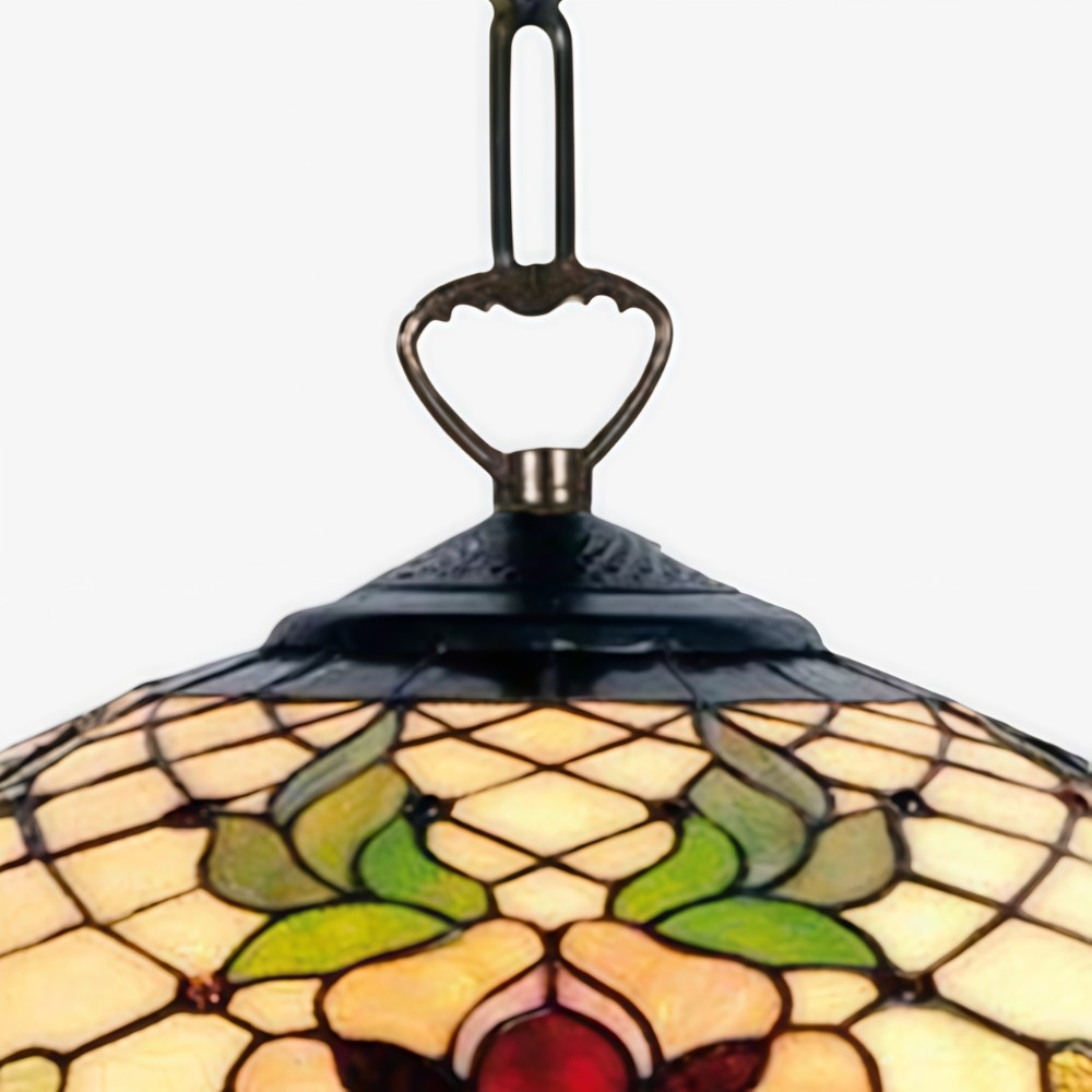 TF Angelique Stained Glass Pendant Lamp - Colorful Mosaic Shade Pendant Light K1876