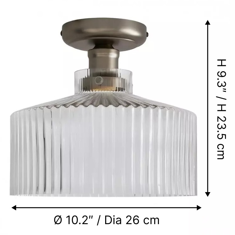 Ribora Striped Glass Ceiling Lamp - Retro Ceiling Lamp for Dining Room K2220
