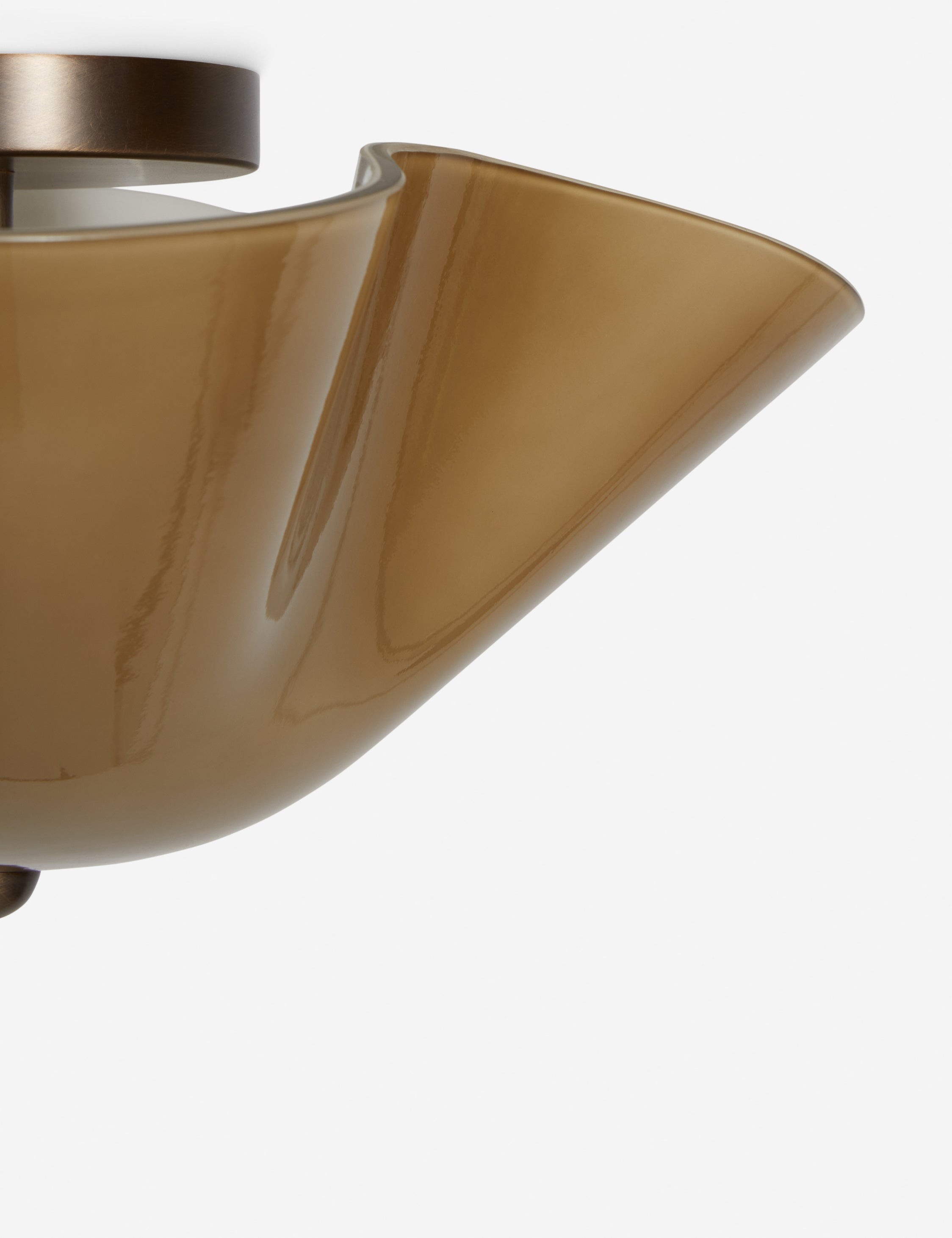 Bellina Glass Flush Mount Light – Modern Brass Fixture For Bedroom & Hallway K1132