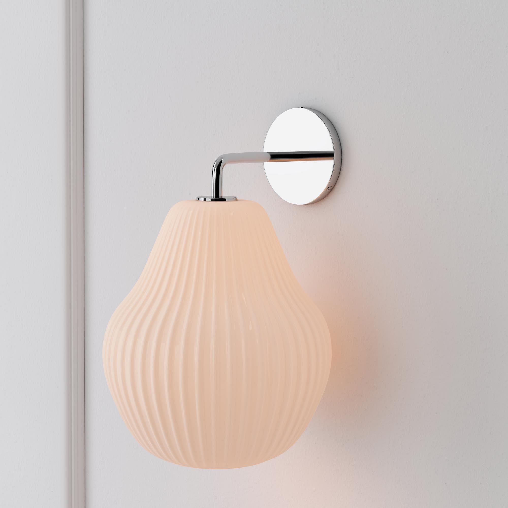 Rivrona Ribbed Glass Wall Sconce - Elegant Modern Lighting for Hallway & Bedroom K1387