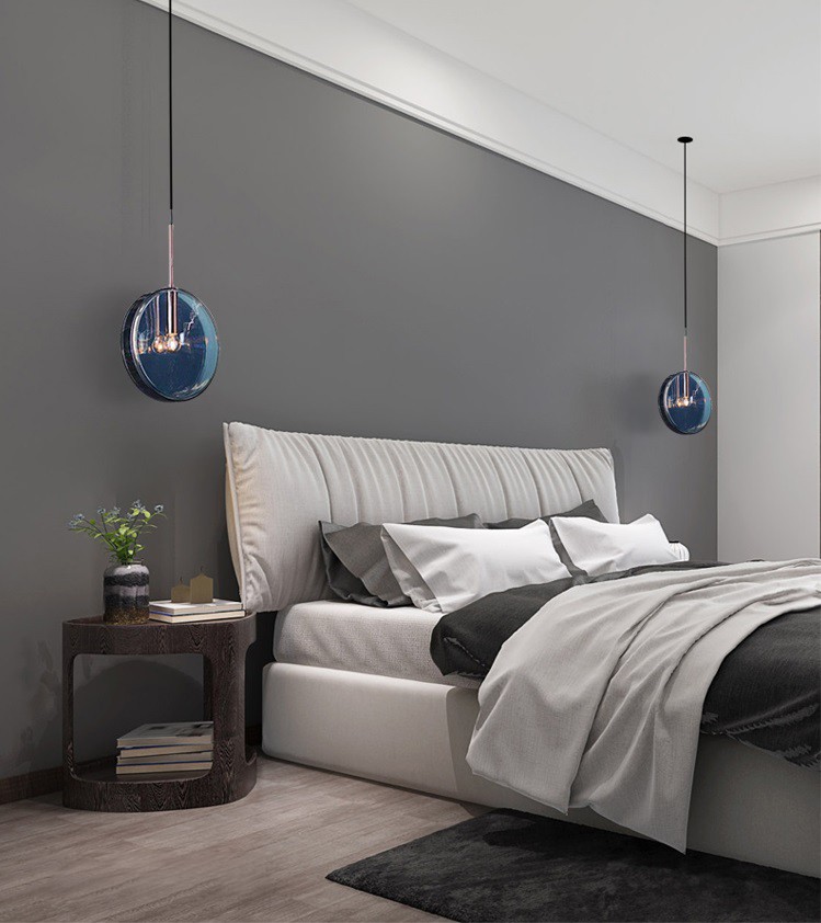 Dark Blue Glass Pendant Lamp