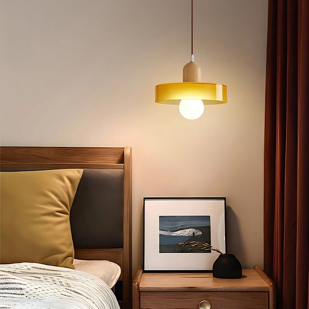 Modern Nordic Wood Disc Orb Pendant Light K894