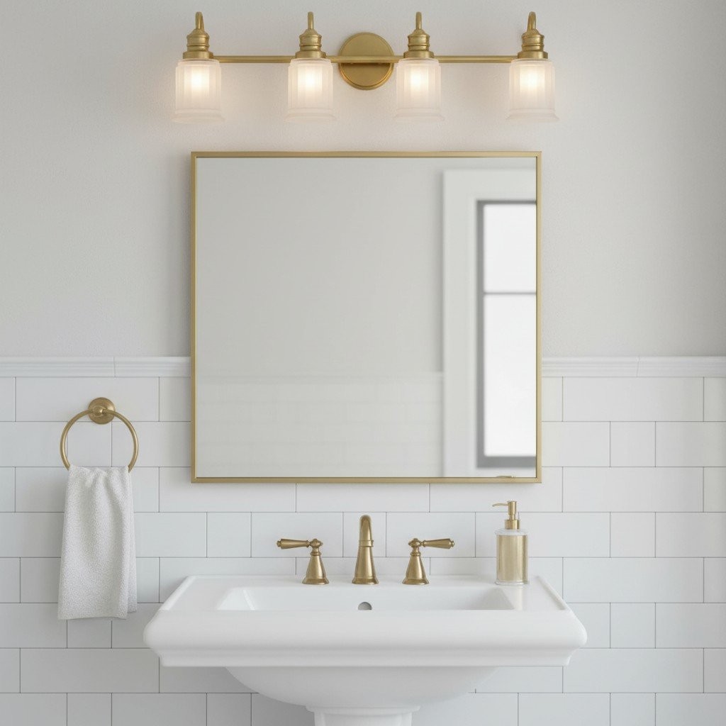 Lirra Bathroom Metal Wall Lamp with Glass Shade - Damp Rated Wall Sconce K2027