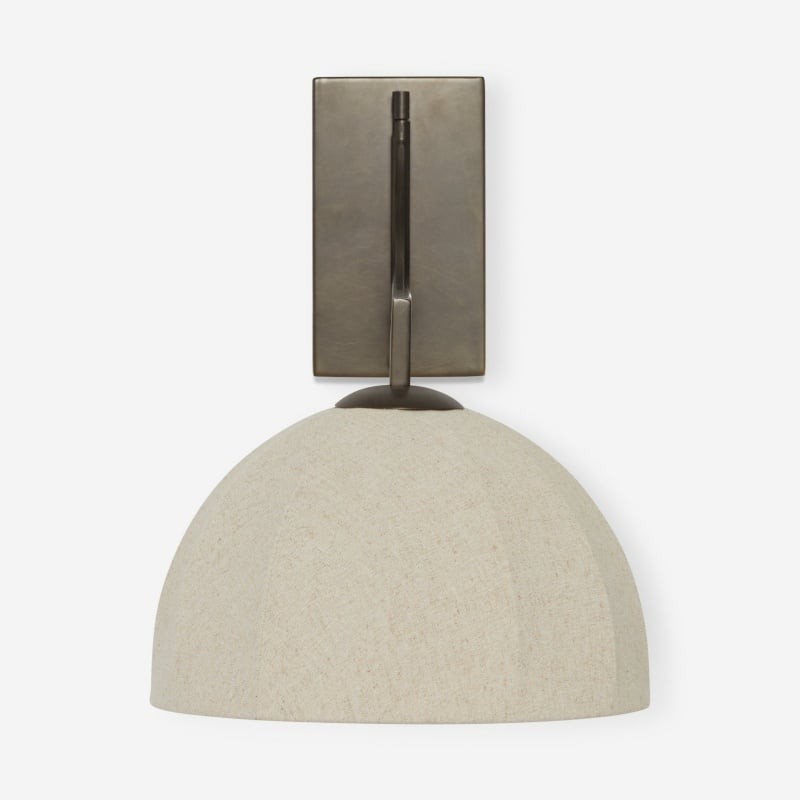 Lumarys Swing-Arm Sconce - Sculptural Linen Shade Wall Lamp in Organic Style for Living or Bedroom K1640