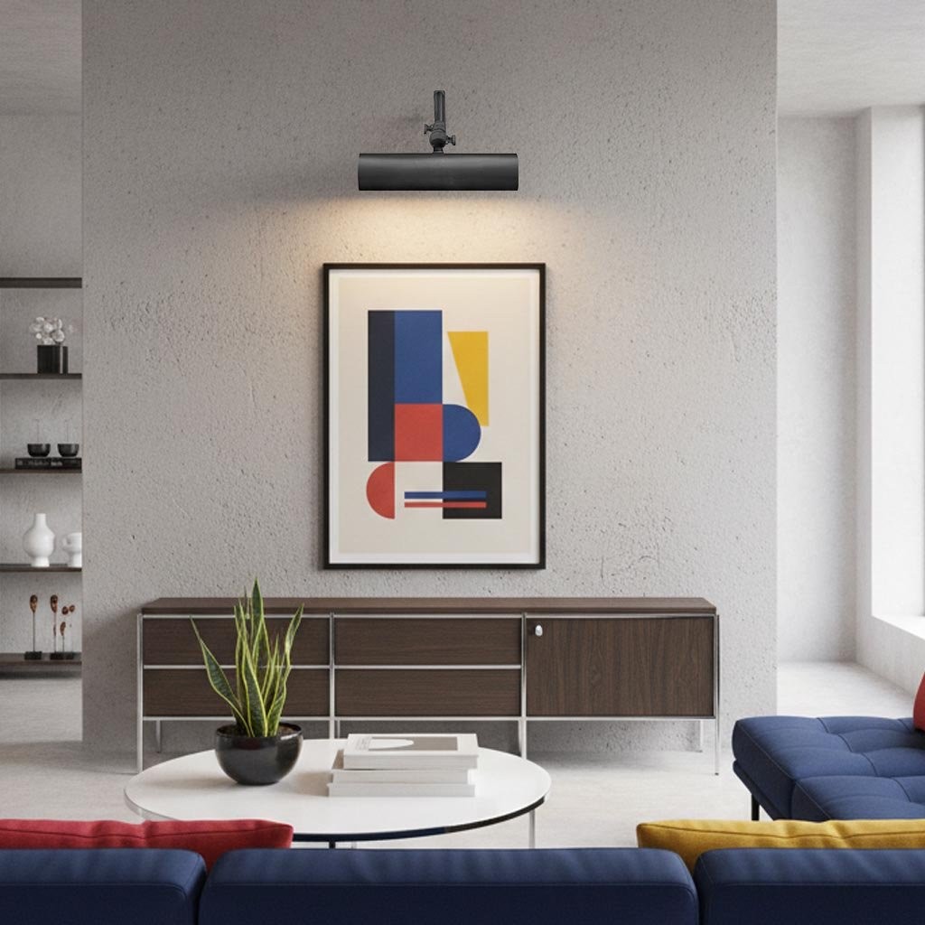 Libris Cylinder Picture Light - Metal Shade Wall Lamp for Living Room or Bedroom K2178