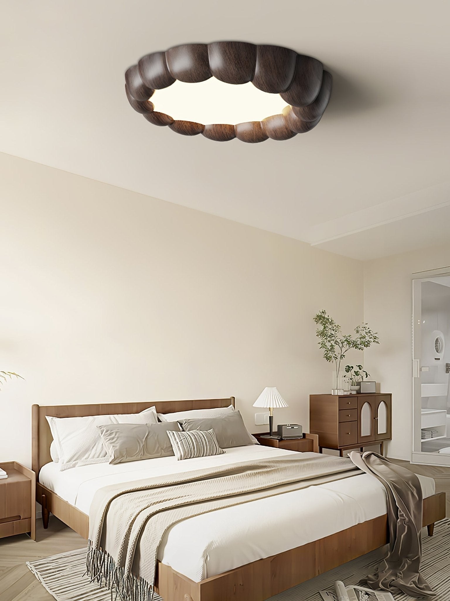 Faux Wood Ripple Ceiling Lamp K377