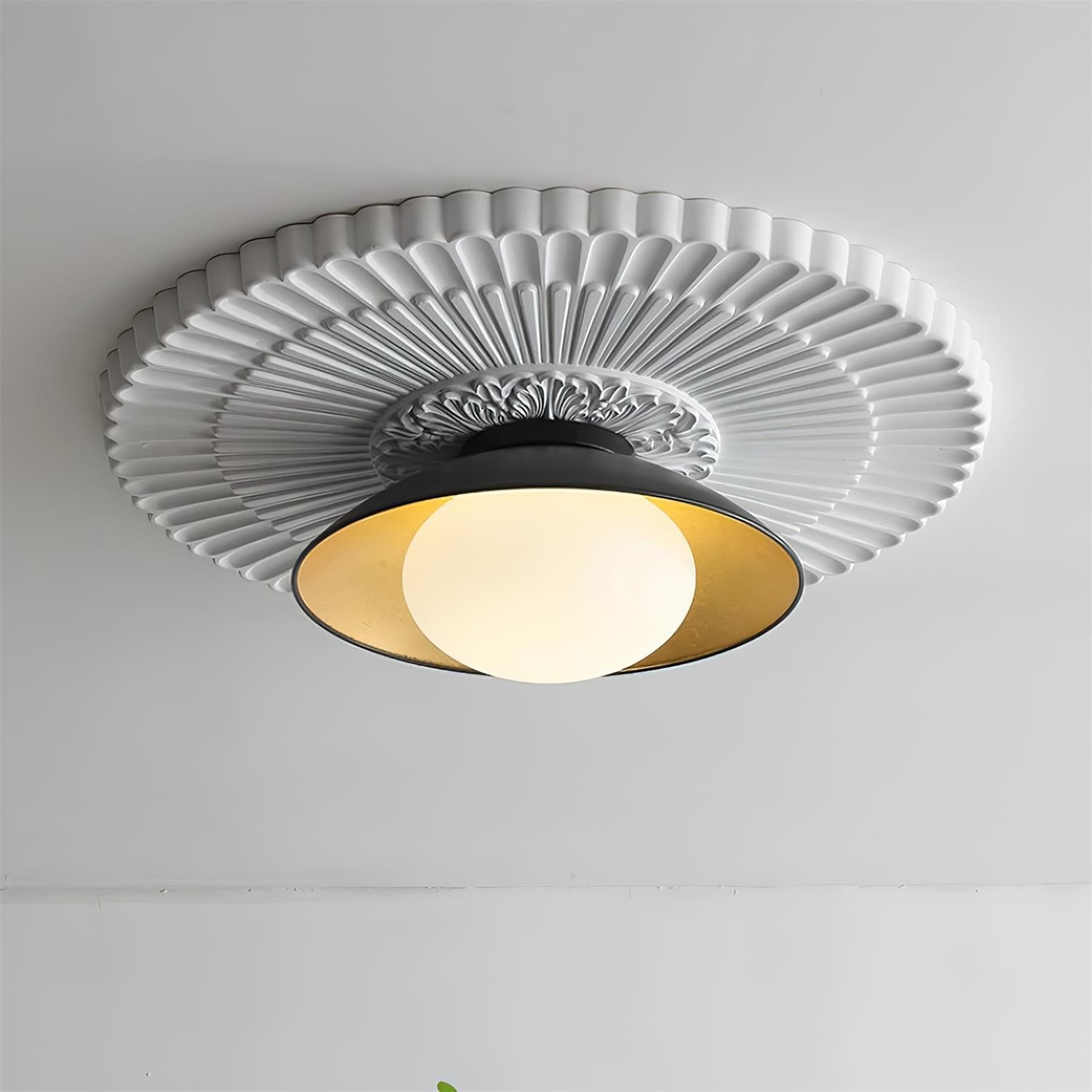 French Retro Flying Saucer Bowl Ceiling Light K502