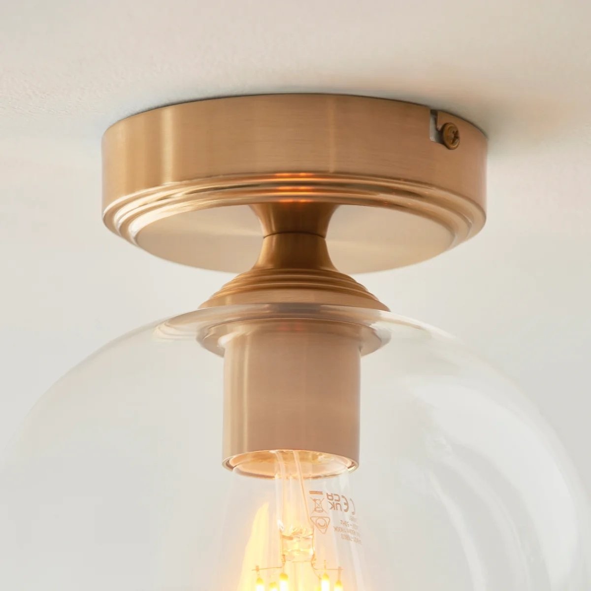Brazara Dome Ceiling Light - Industrial Ribbed and Clear Glass for Living Room K1892