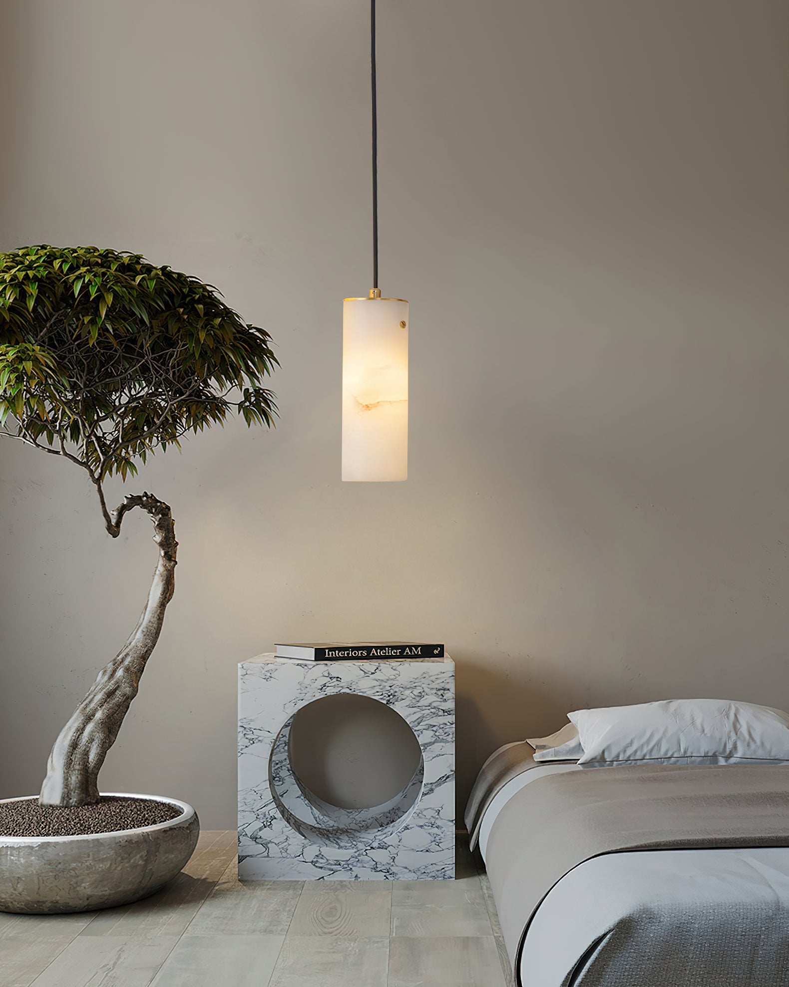 Nula Vertical Alabaster Pendant Light D426