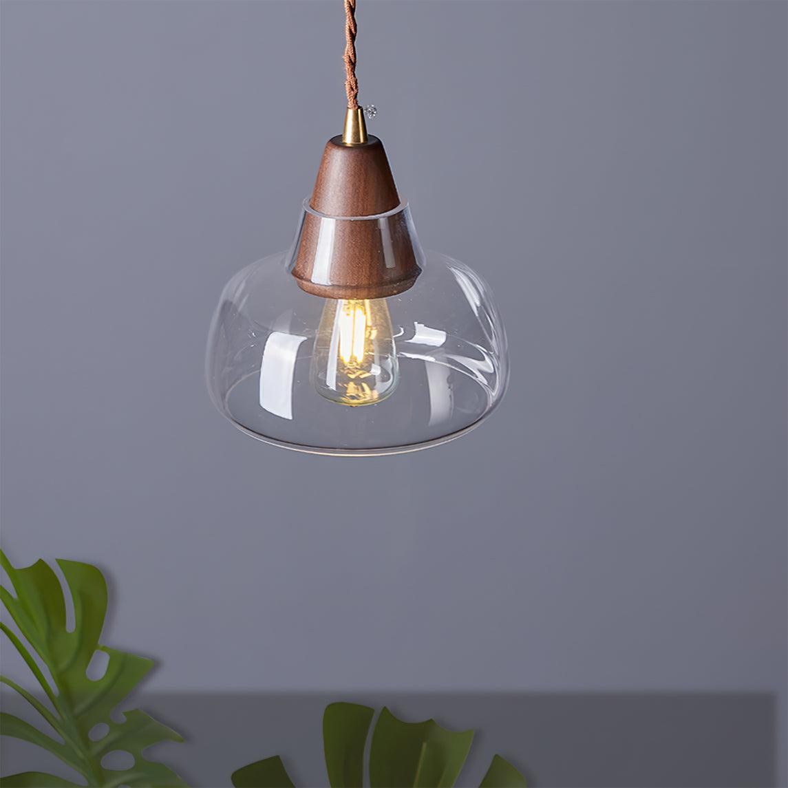 Walnut Glass Pendant Lamp K764