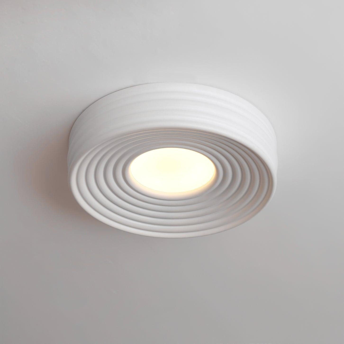 Cream Ribbed Three-color Changing Ceiling Light K337