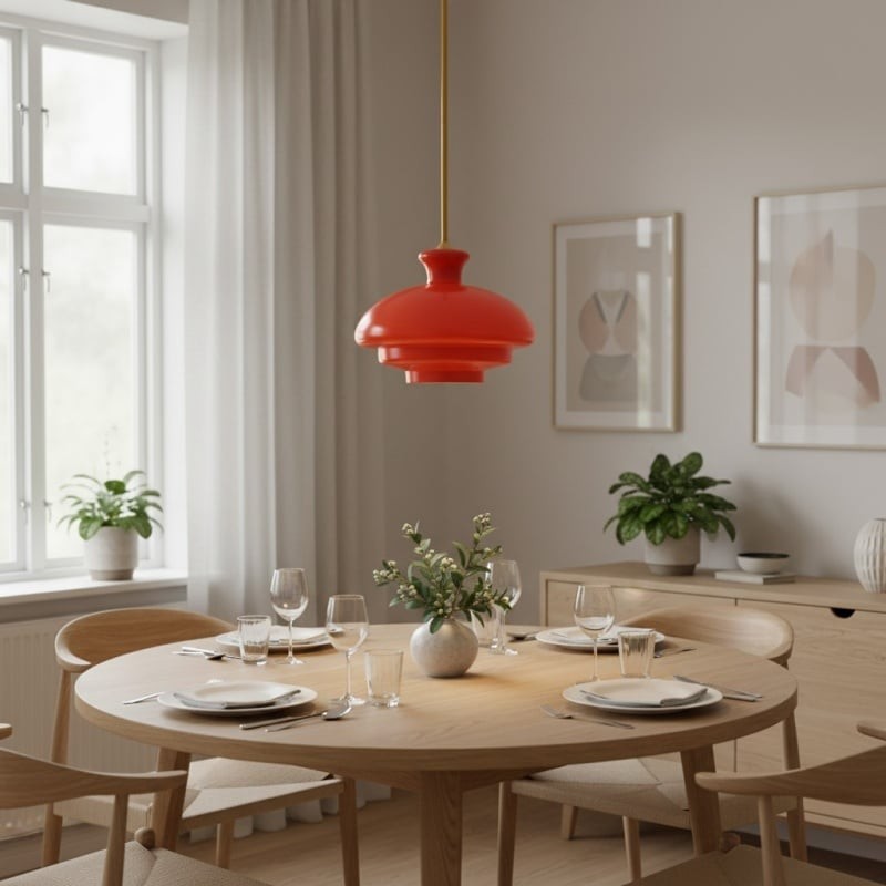 HaloVita Elegant Glass Pendant Fixture with Metal Details for Stylish Homes K2152