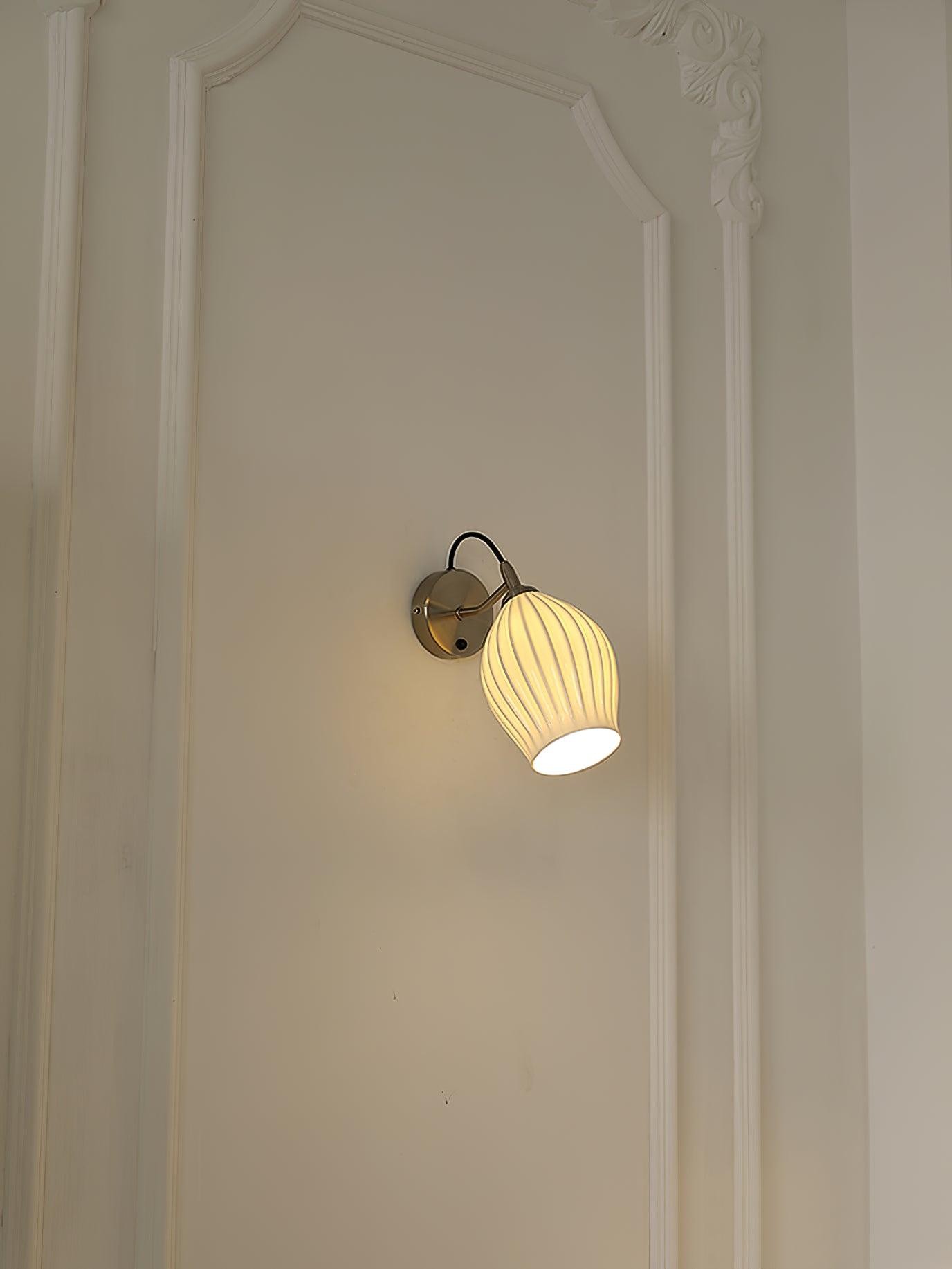 Cream Style Ceramic Ribbed Wall lamp K313