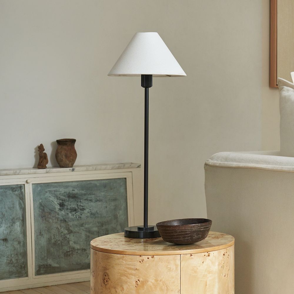 Diora Table & Floor Lamp - Linen Shade Modern Linear Style Sophisticated Accent K1168
