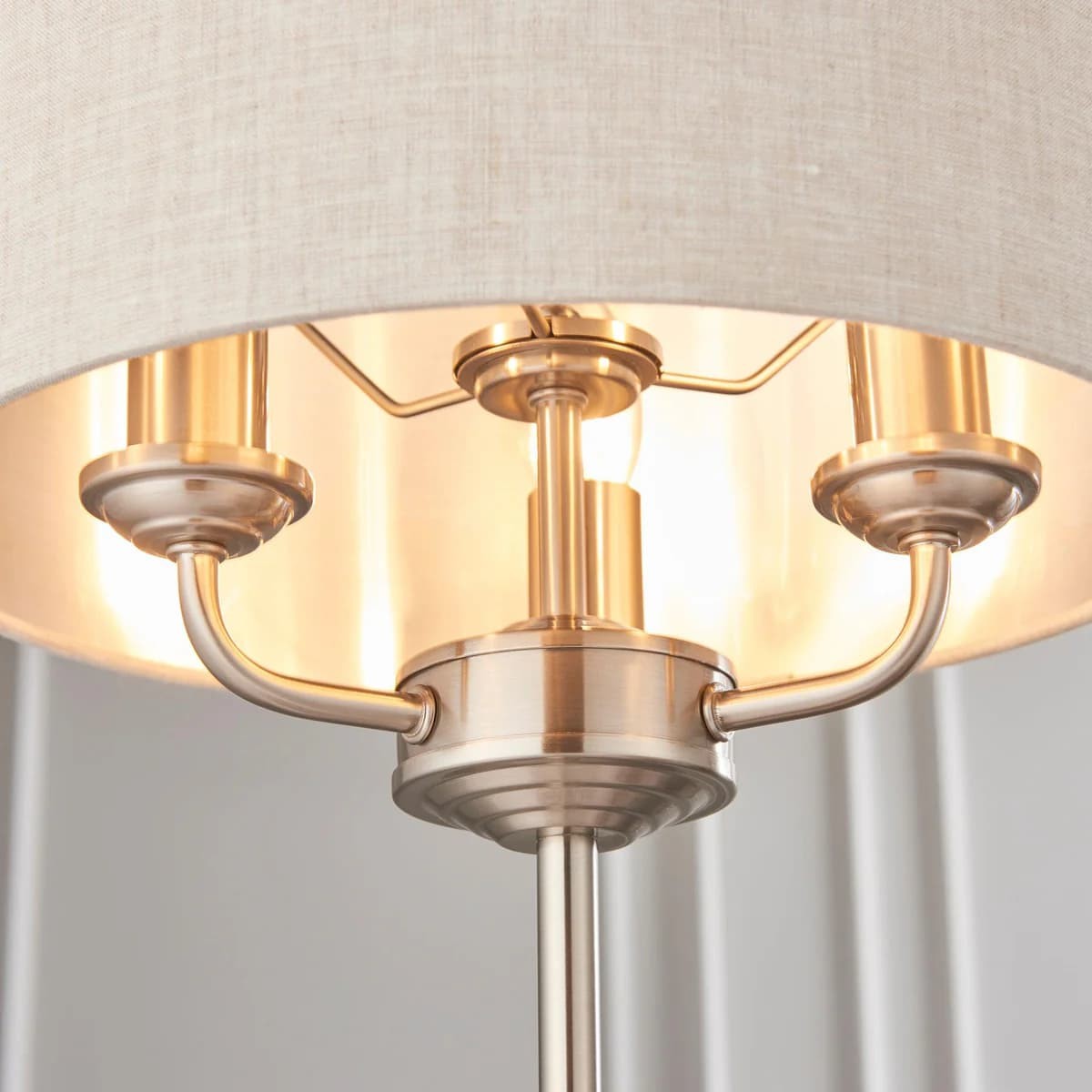 Tela 1‑Light and 3‑Light Table Lamp - Modern Linen & Metal for Living Room K1814