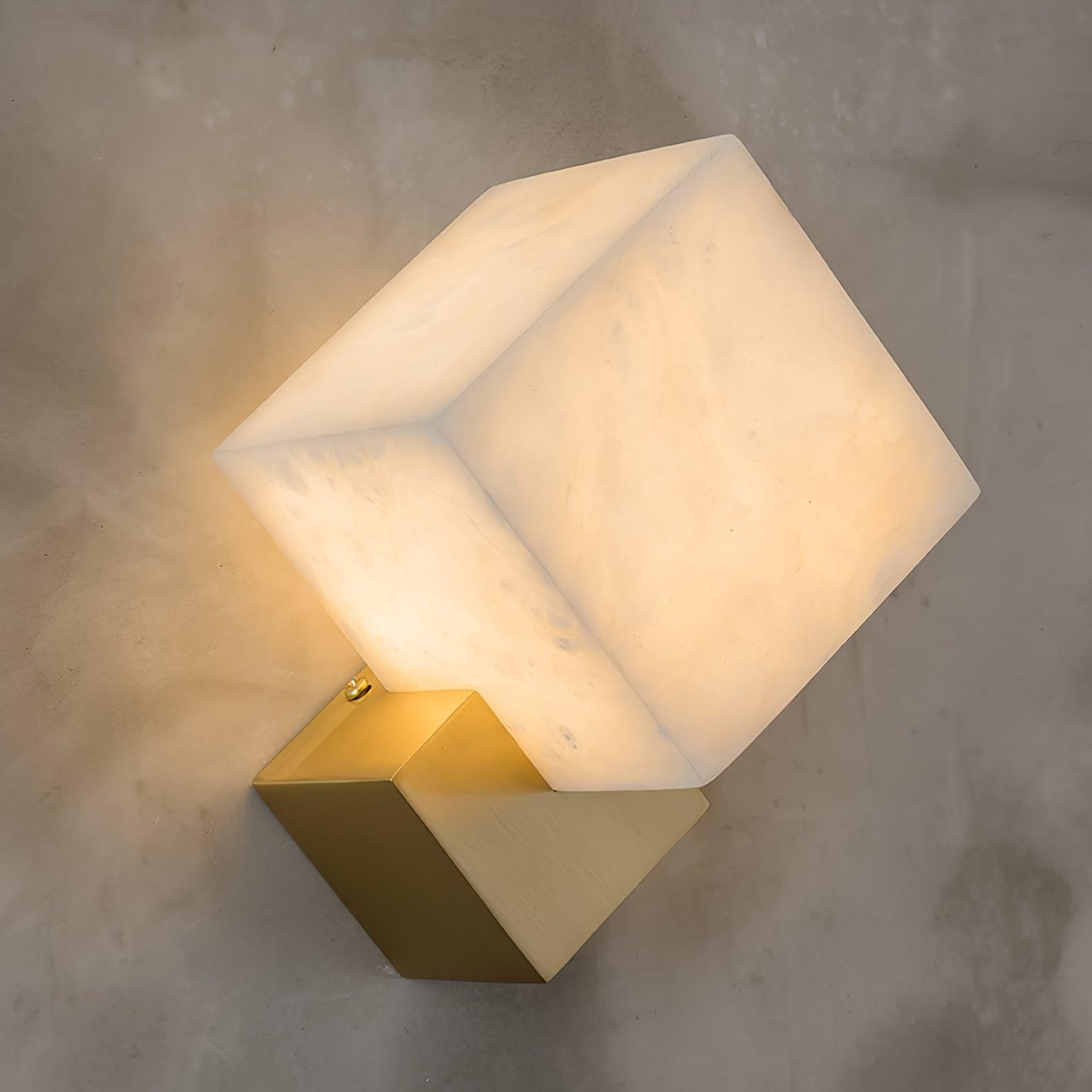 Block Alabaster Wall Sconce D387