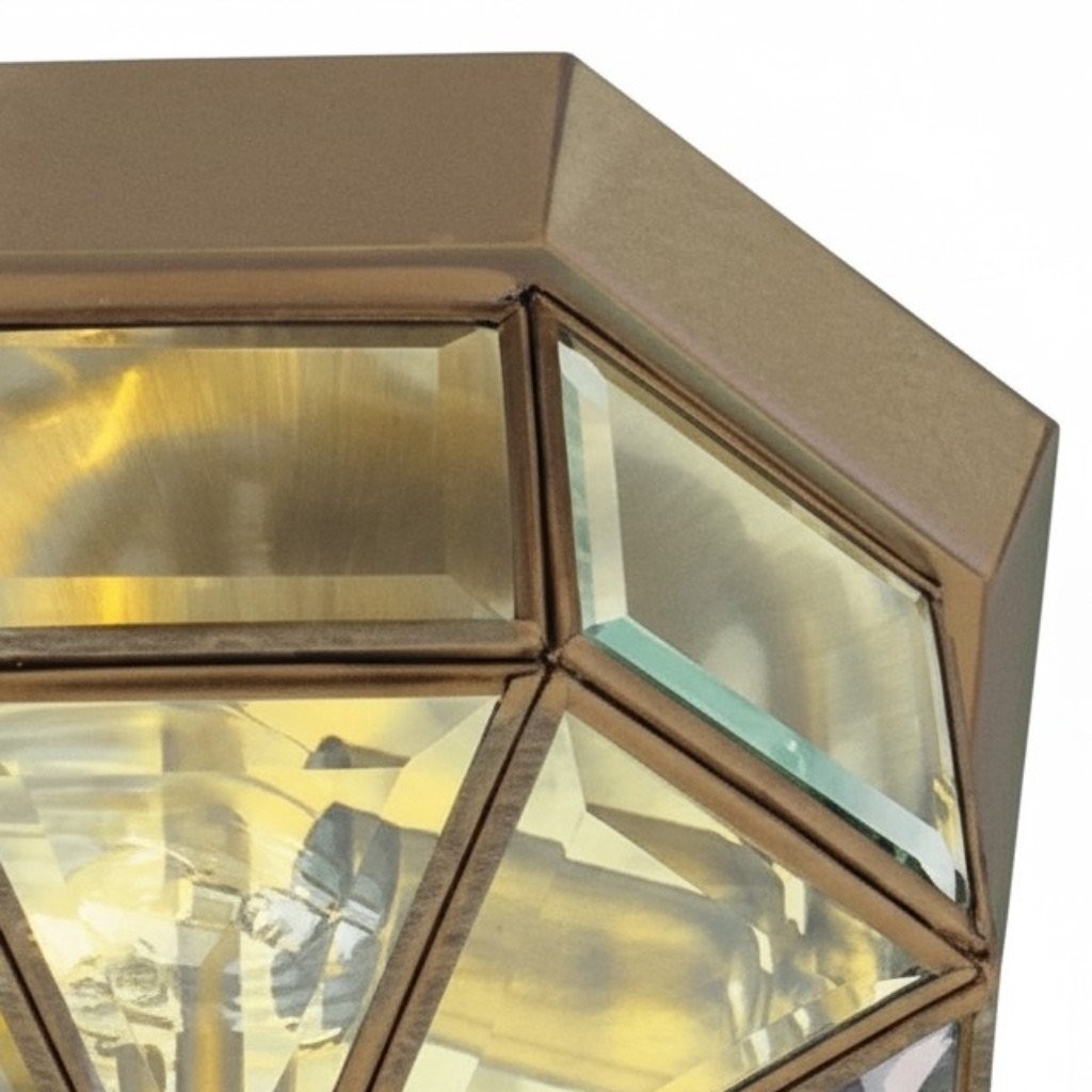 Braleen Antique Lantern Style Flush Ceiling Light - Clear Glass Design for Living Room K1983