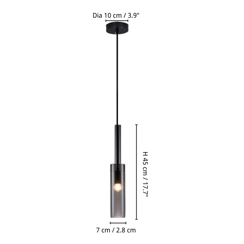 Modern Cylindrical Glass Pendant Light K855
