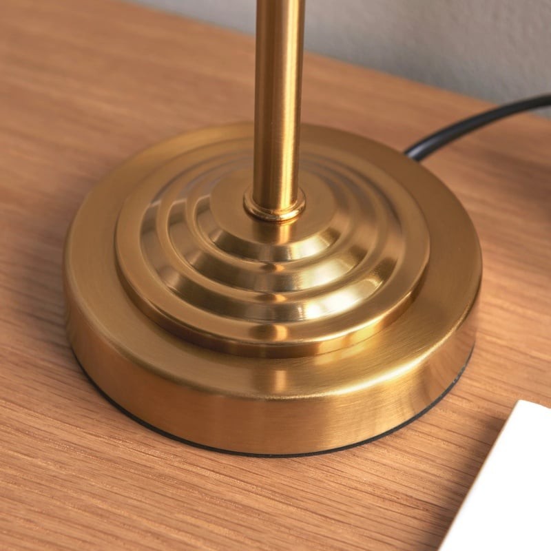 Bronzuno Textured Fabric Desk Lamp - Modern Metal Base Lighting for Offices or Lounges K1894