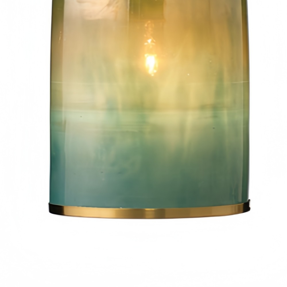 Helvo Green and Gold Pendant Light - Stylish Glass Lamp for Interiors K1204