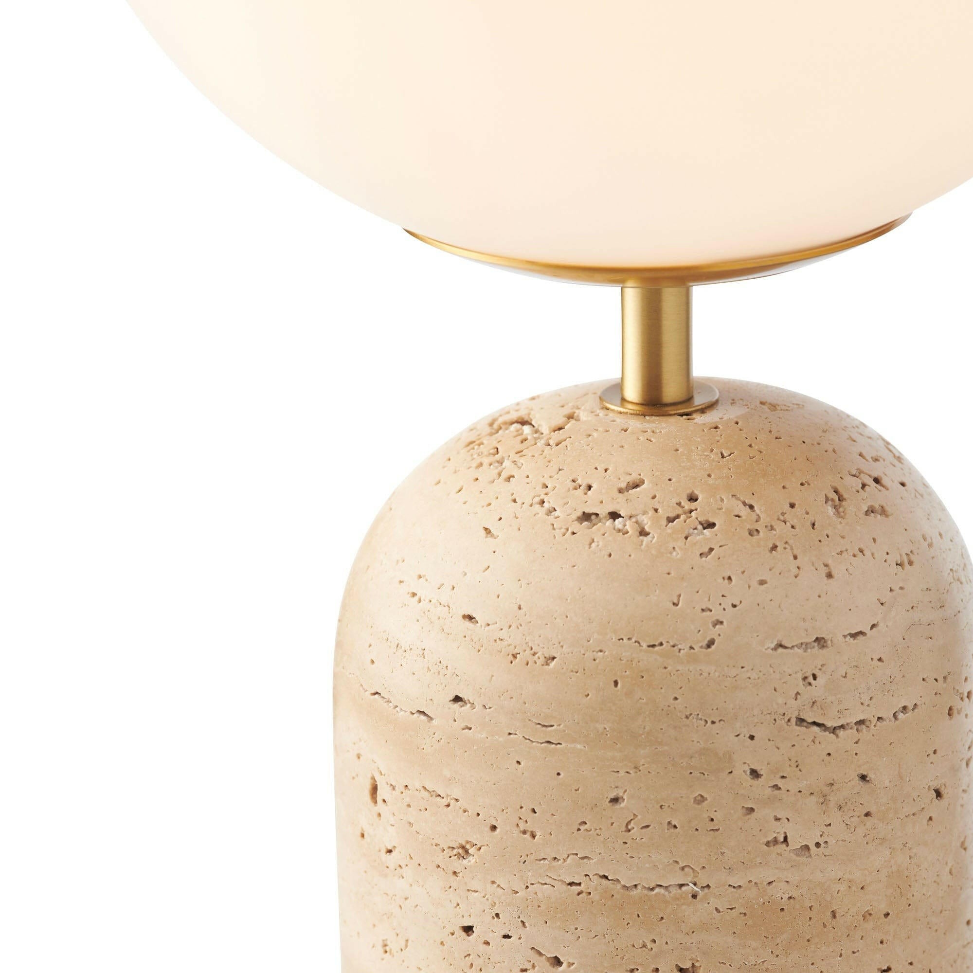 Modern Minimalist Travertine Base Glass Orb Table Lamp K876