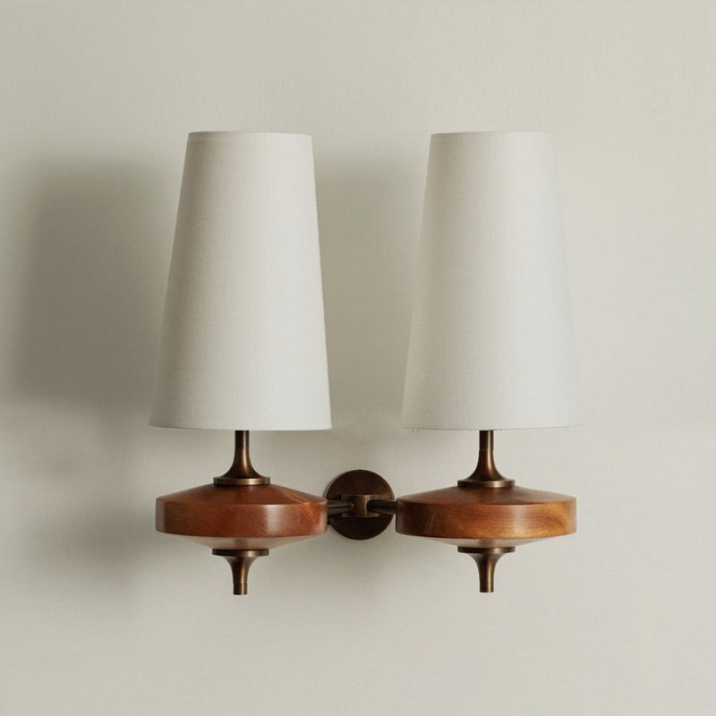 Hour Retro Wood Metal Wall Lamp – Elegant Fabric Accent Lighting for Living Spaces K1208
