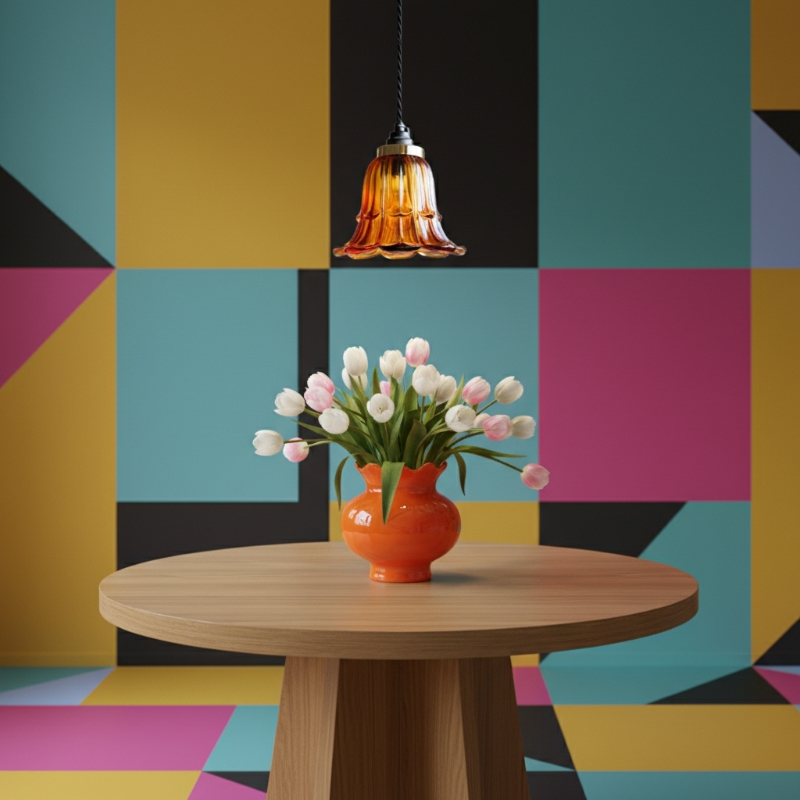 Solmira Classic Glass Pendant Light - Decorative Easy Fit Pendant Lamp for Lounge and Entryway K2322