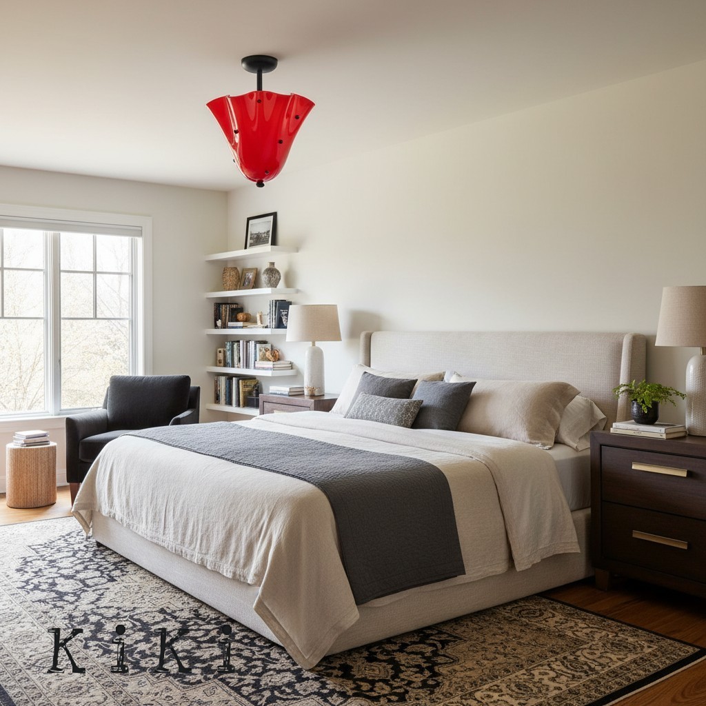 Bellina Glass Flush Mount – Artistic Fazzo Ceiling Lamp for Bedroom or Hallway K1133