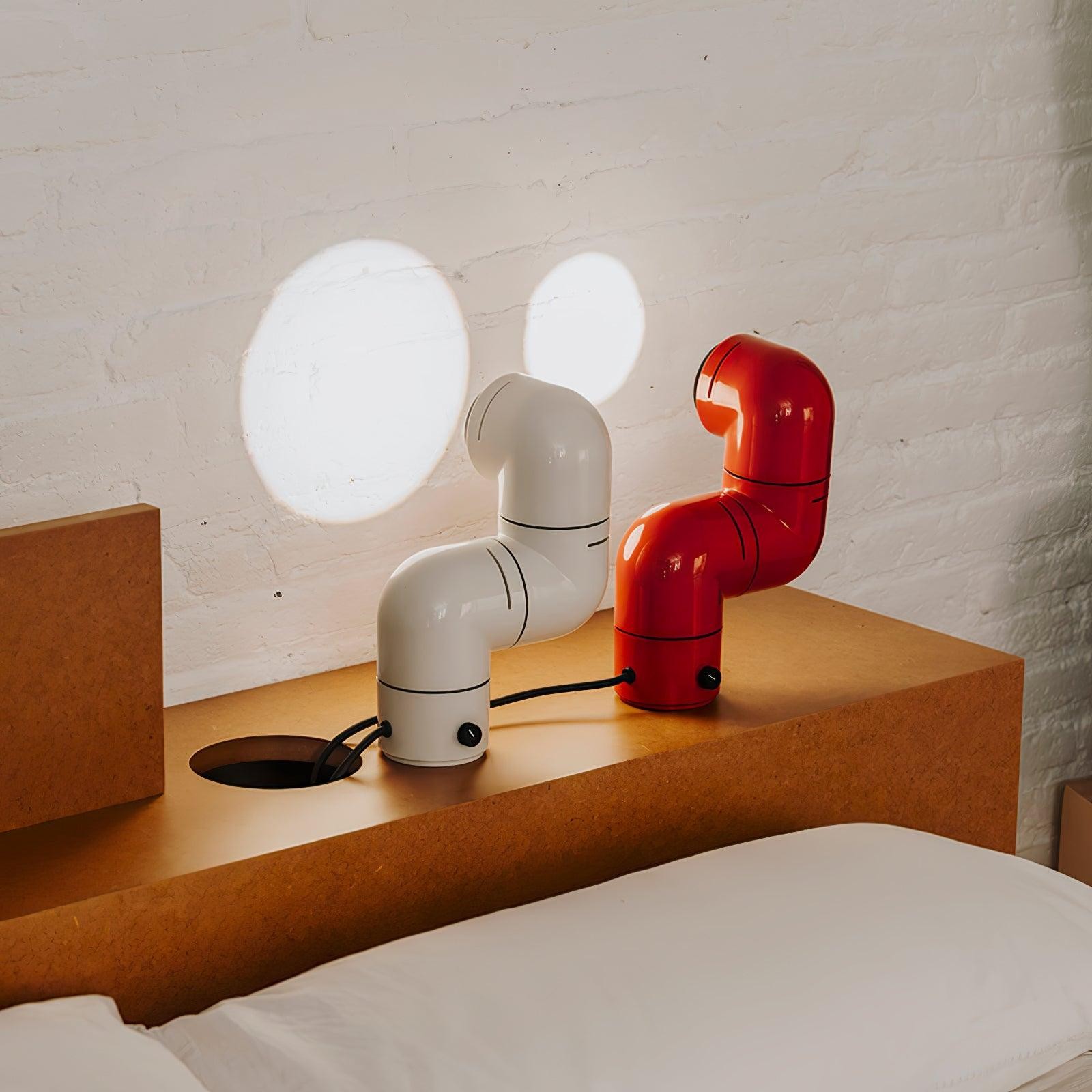 Red Tubular Table Lamp Suitable For Bedroom K686