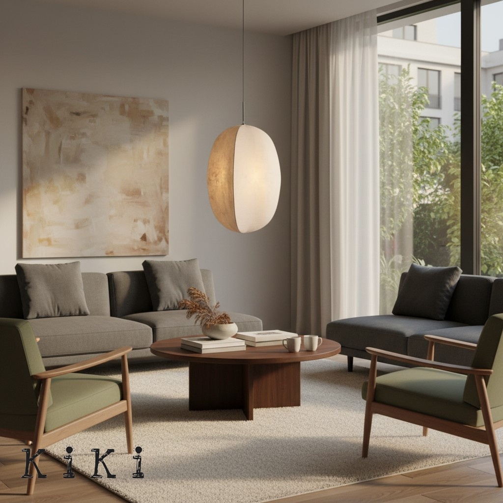 Diora Modern Silk Finish Pendant Lamp - Wabi Sabi Style Lighting for Interiors K1760