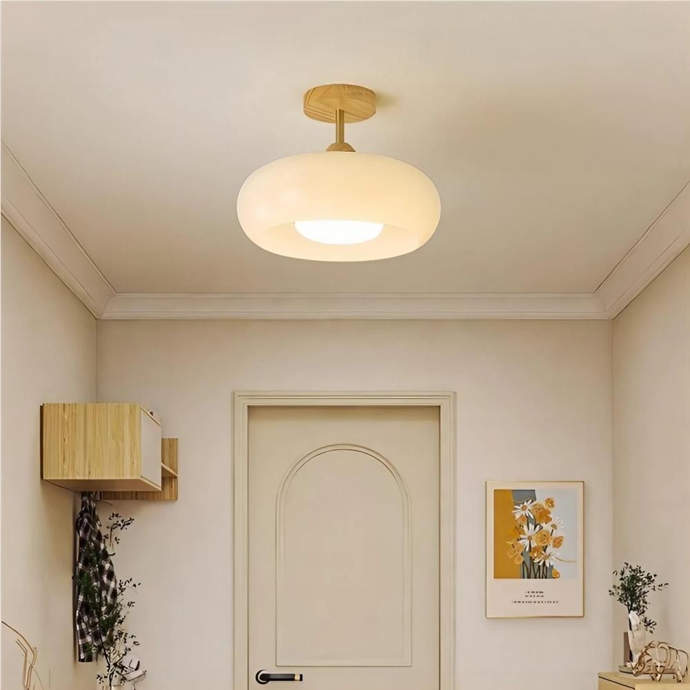 Vintage Bauhaus Style Glass Ceiling Light K56