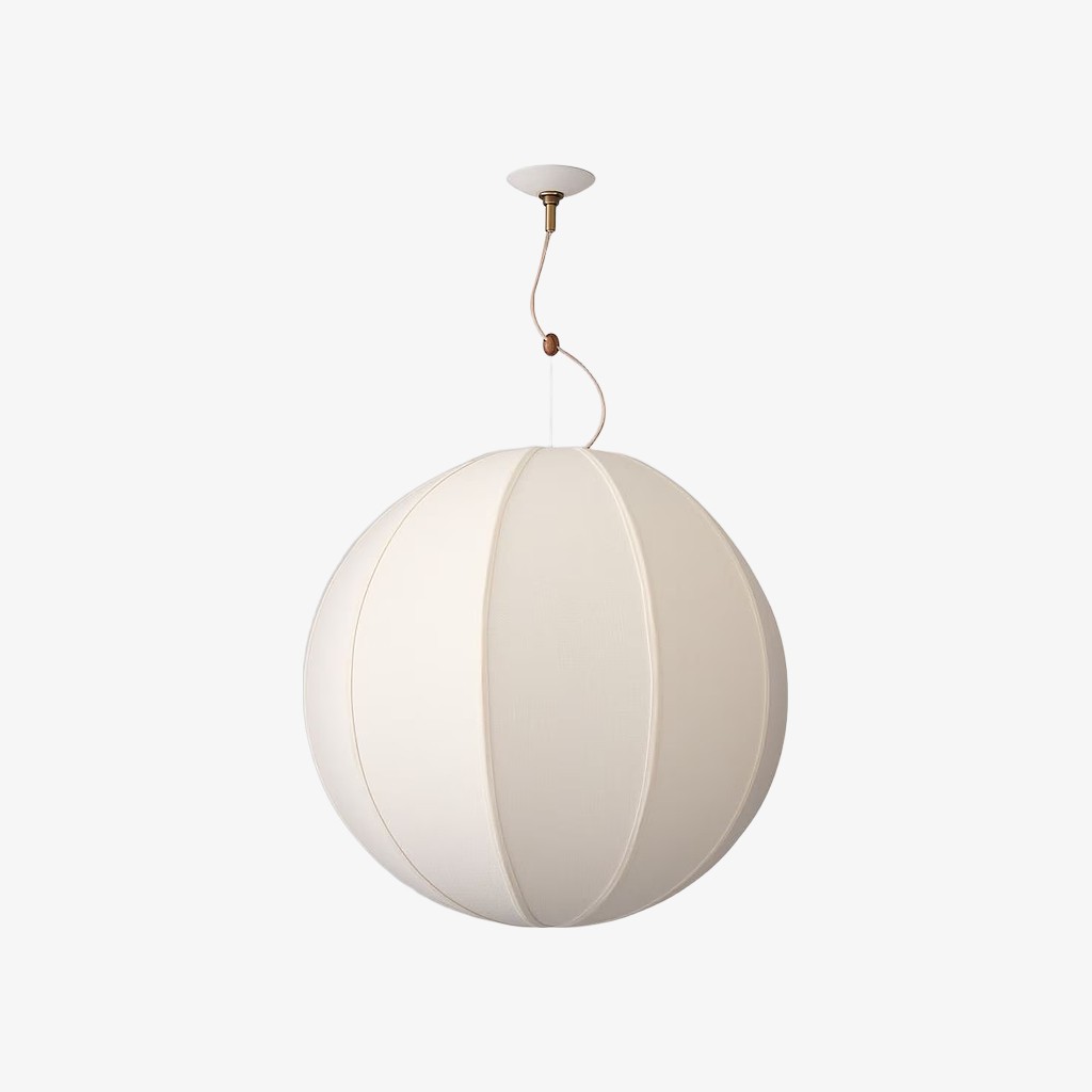 Alvian Pendant Light - Linen Shade with Adjustable Height for Cozy Dining K1384