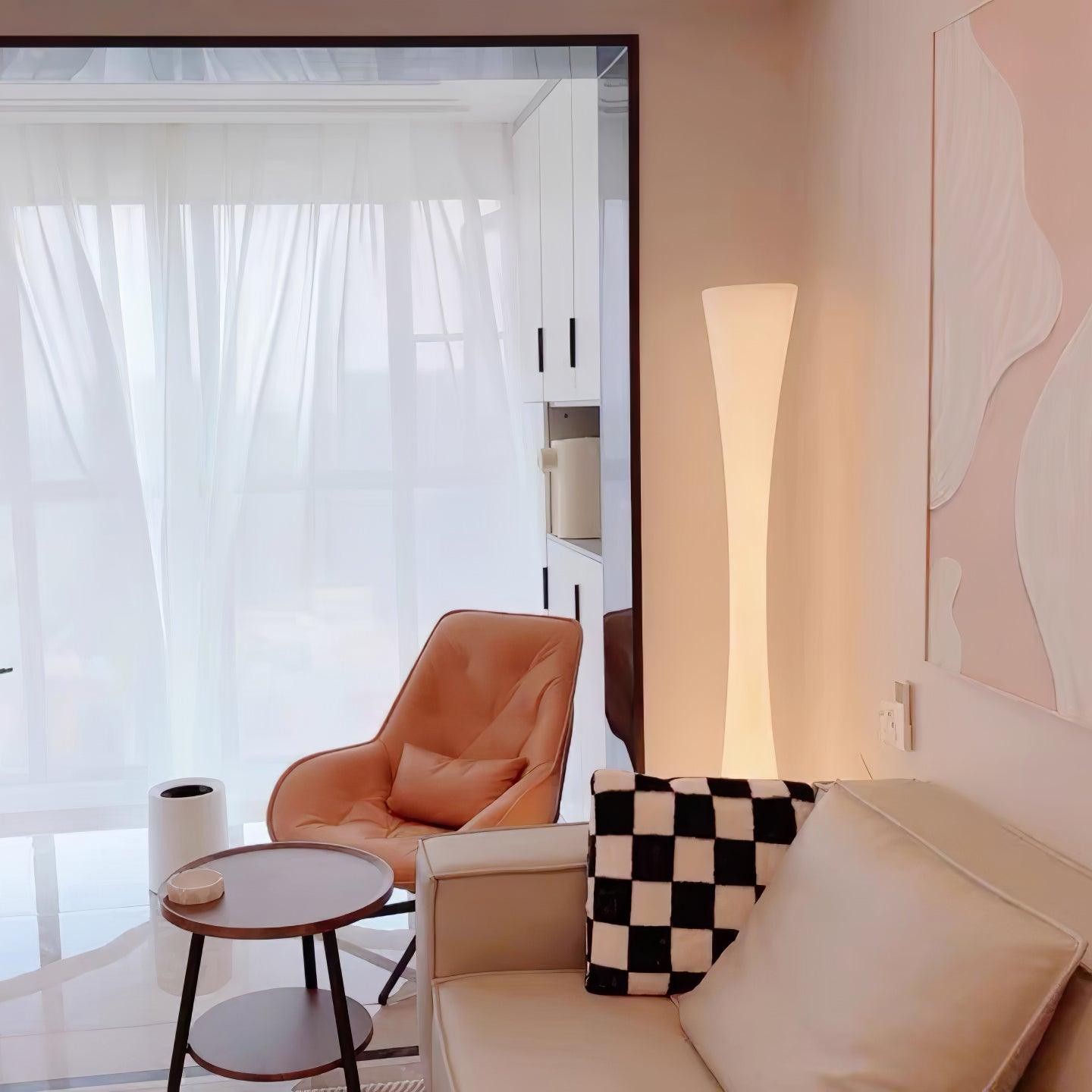Romantic Simple White Column Floor Lamp K819