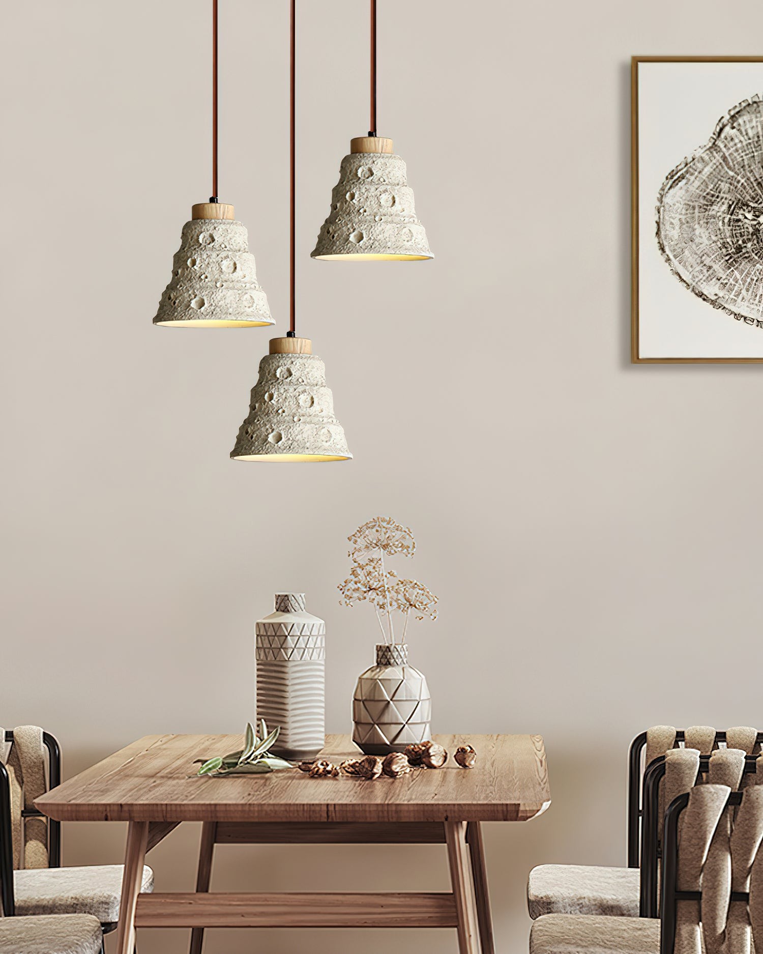 Japanese Wabi Sabi Cement Bell Shape Pendant Light K877