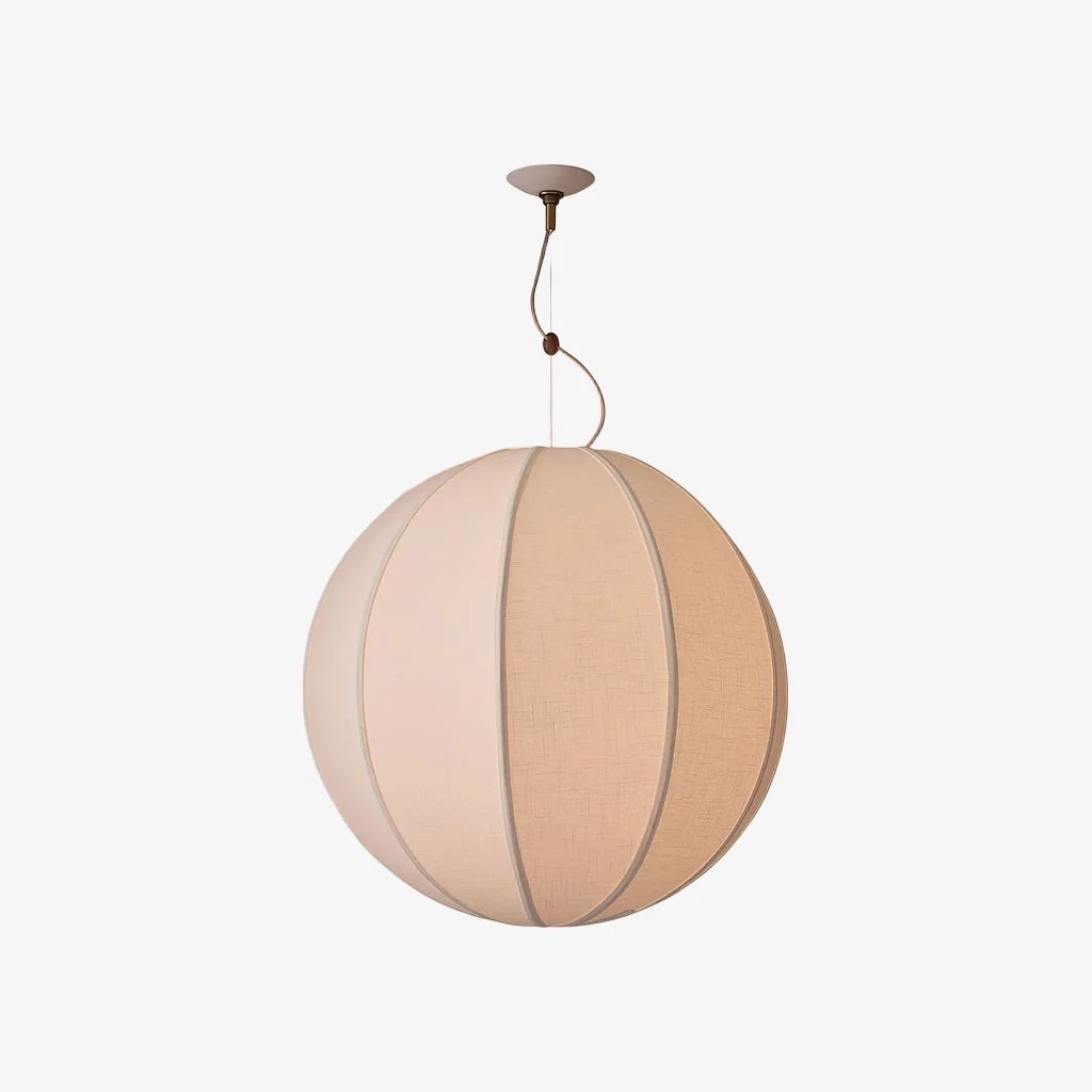 Alvian Pendant Light - Linen Shade with Adjustable Height for Cozy Dining K1384