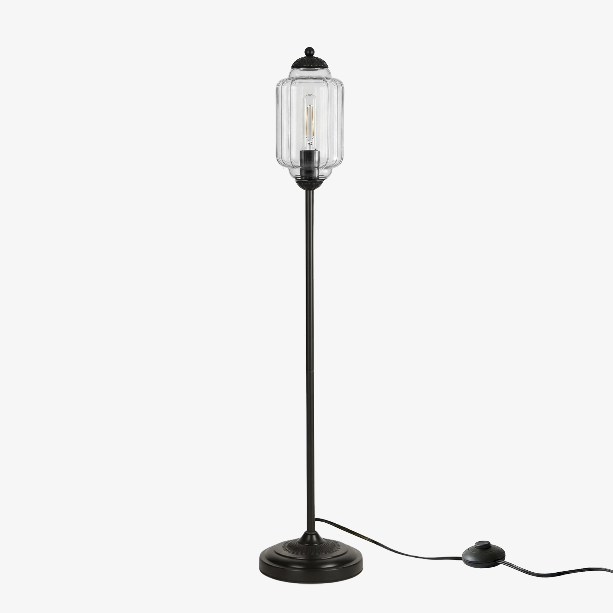 Eloise Handcrafted Retro Glass Floor Lamp - Lantern Form Floor Light for Reading Corners K2345
