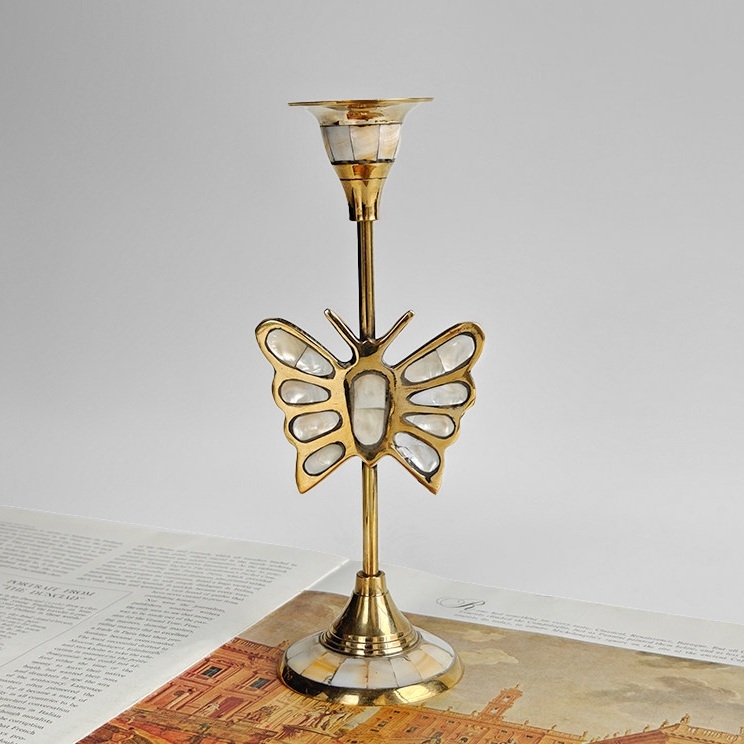 Ossik Veld Vintage Nordic Shell and Cow Bones Candle Holder for Dining Table K2363